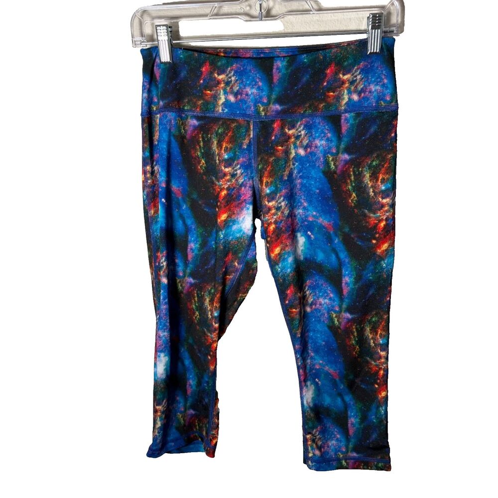 Z By Zella Leggings Women's Medium Colorful Galaxy Pull-On Athletic Cropped